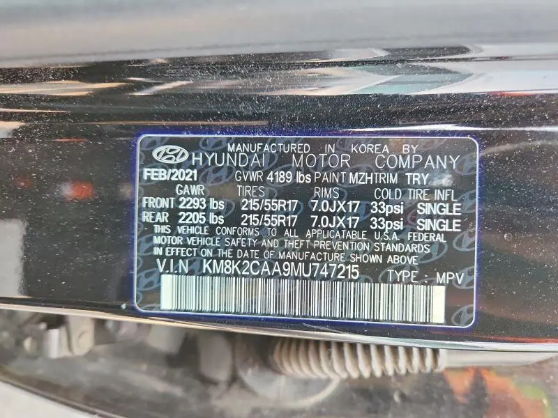 2021 HYUNDAI KONA SEL  