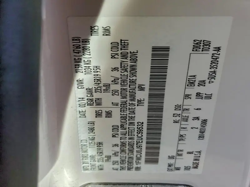 2014 FORD ESCAPE TITANIUM  