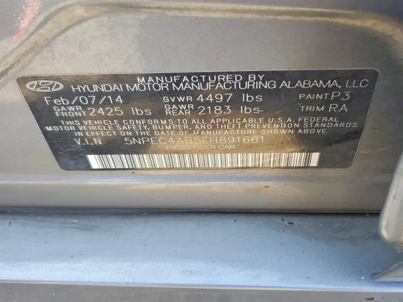 2014 HYUNDAI SONATA LIMITED 2.0T  