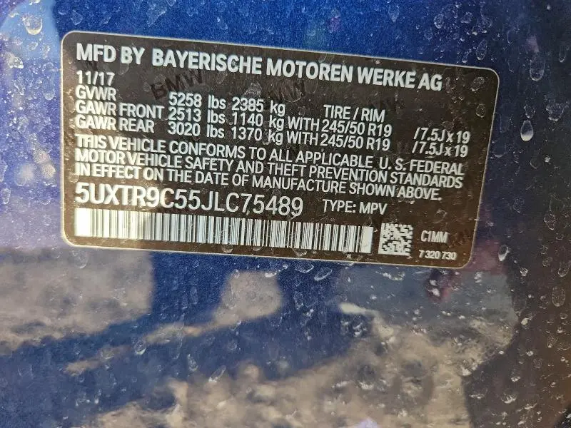 2018 BMW X3 XDRIVE30I  