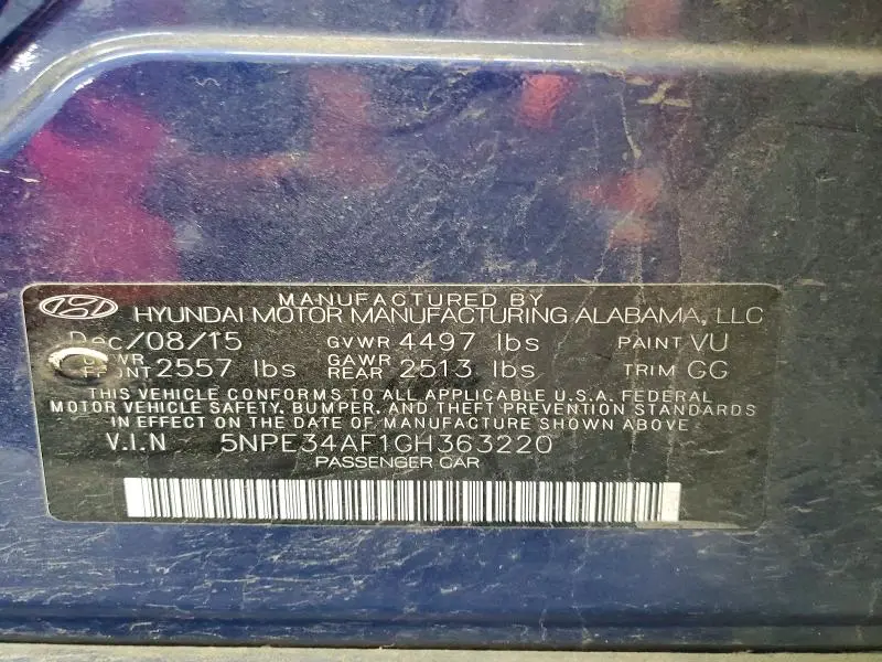 2016 HYUNDAI SONATA SPORT  
