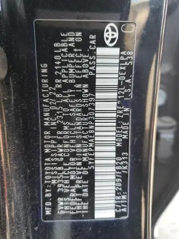 2022 TOYOTA COROLLA LE  