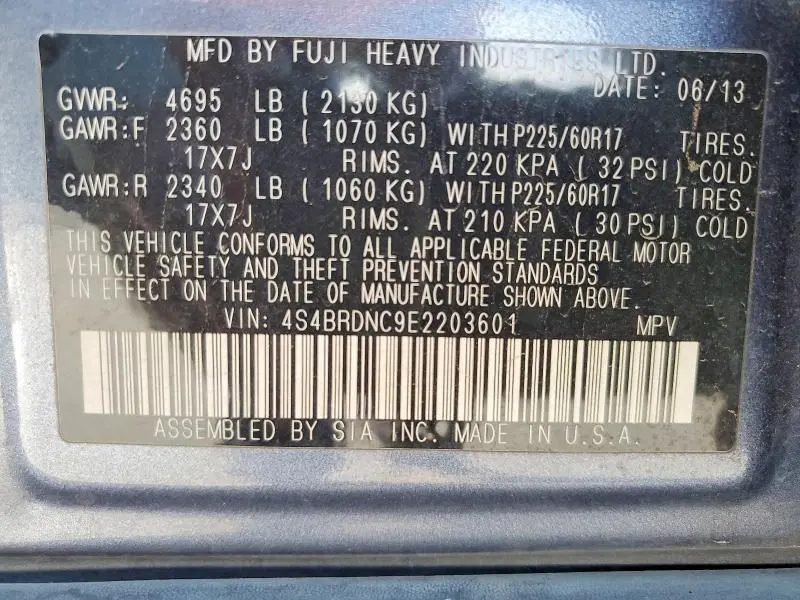 2014 SUBARU OUTBACK 3.6R LIMITED  