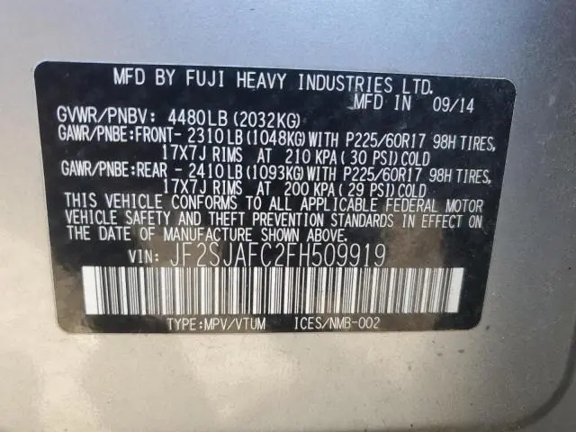 2015 SUBARU FORESTER 2.5I PREMIUM  