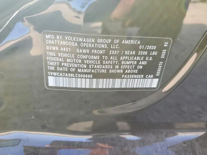 2020 VOLKSWAGEN PASSAT SEL  