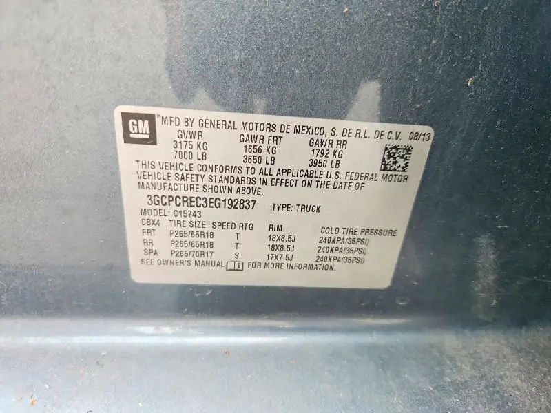 2014 CHEVROLET SILVERADO C1500 LT  