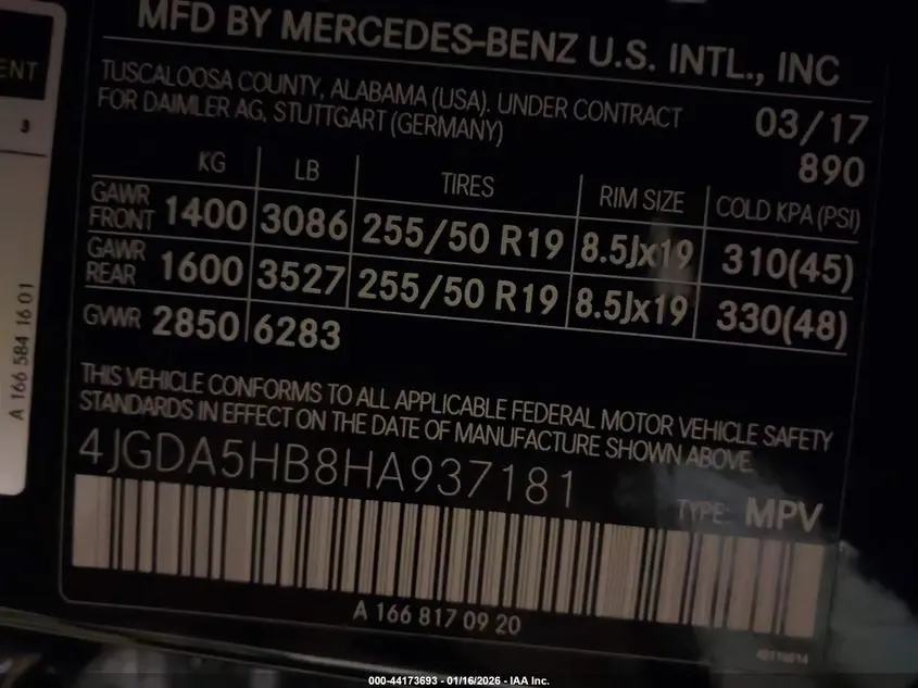 2017 MERCEDES-BENZ GLE 350 4MATIC