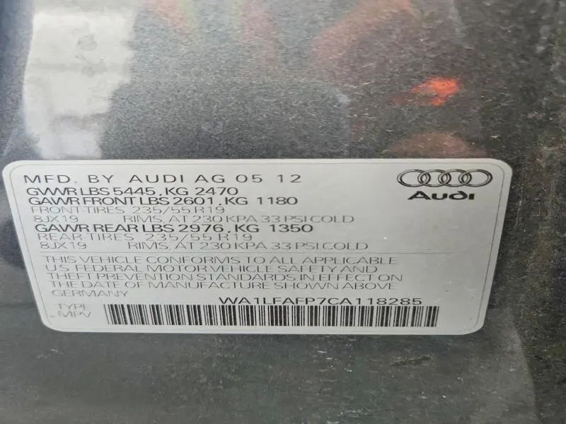 2012 AUDI Q5 PREMIUM PLUS  