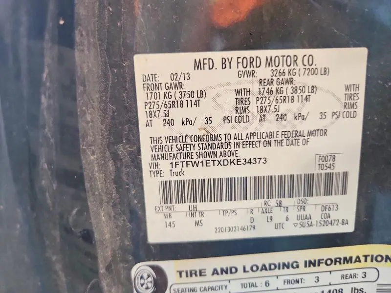 2013 FORD F150 SUPERCREW  