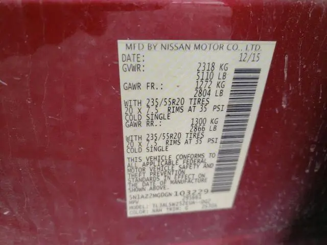 2016 NISSAN MURANO S  