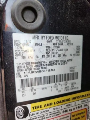 2011 FORD EXPEDITION EL LIMITED  