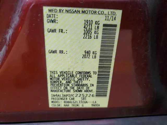 2015 NISSAN ALTIMA 2.5  