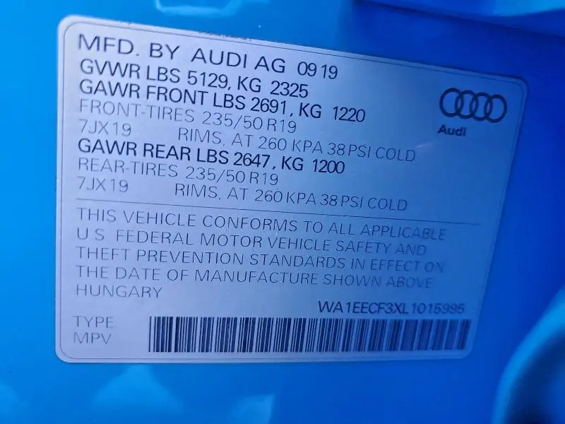 2020 AUDI Q3 PREMIUM PLUS S-LINE  