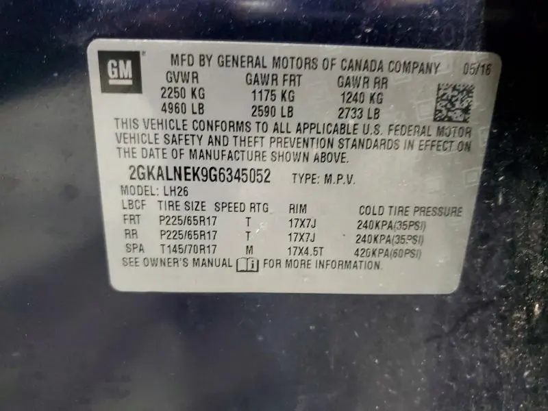 2016 GMC TERRAIN SLE  