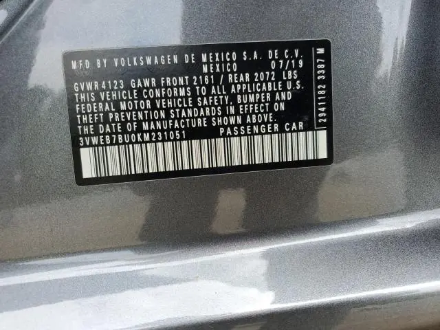 2019 VOLKSWAGEN JETTA SEL  