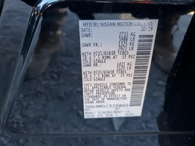 2020 INFINITI QX60 LUXE  