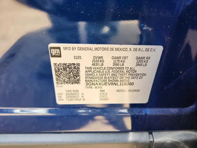 2022 CHEVROLET EQUINOX LT  