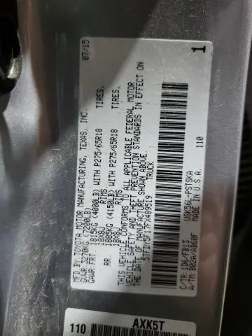 2015 TOYOTA TUNDRA CREWMAX SR5  