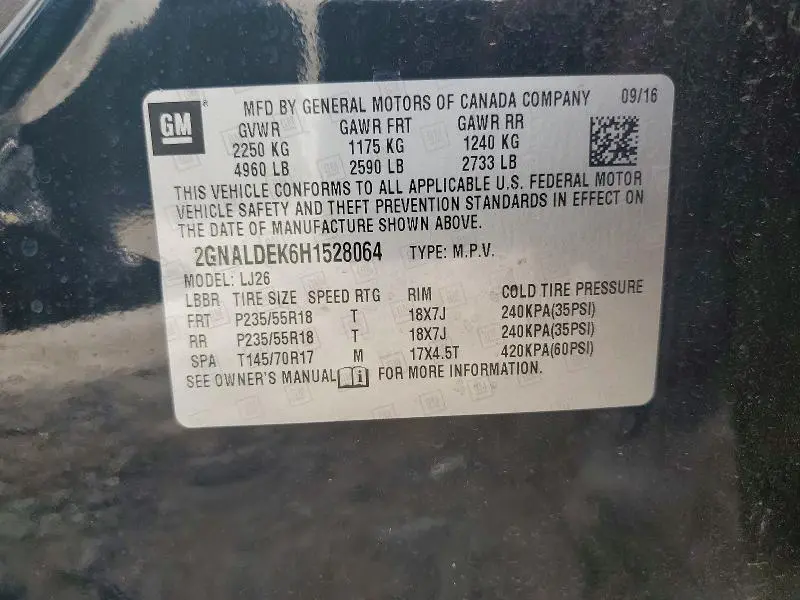 2017 CHEVROLET EQUINOX PREMIER  