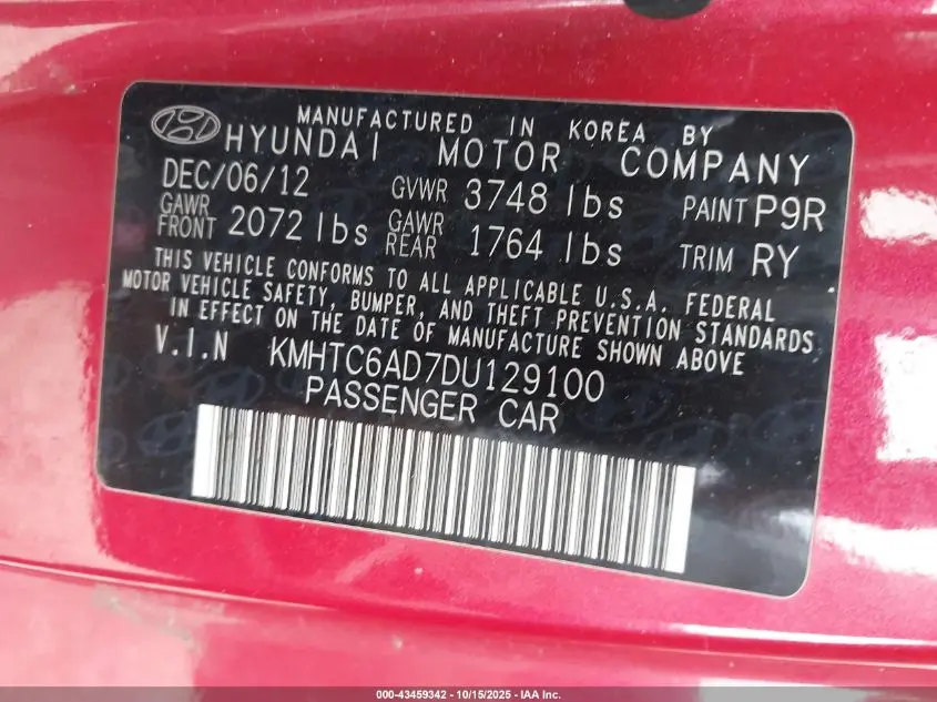 2013 HYUNDAI VELOSTER BASE W/GRAY