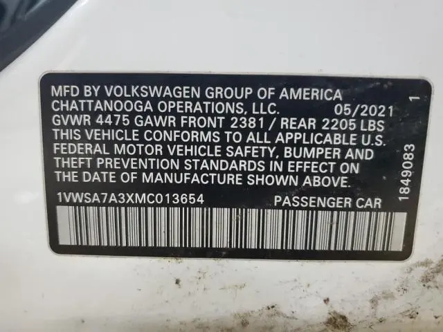 2021 VOLKSWAGEN PASSAT SE  
