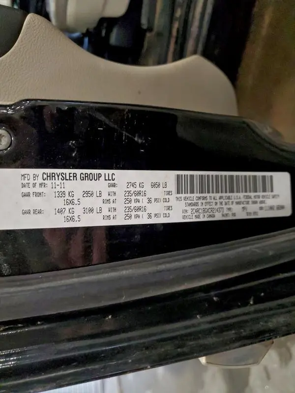 2012 CHRYSLER TOWN & COUNTRY TOURING  