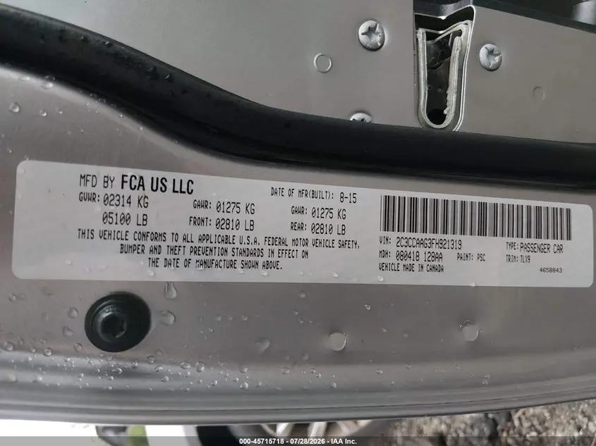 2015 CHRYSLER 300 LIMITED
