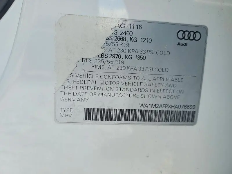 2017 AUDI Q5 PREMIUM PLUS  