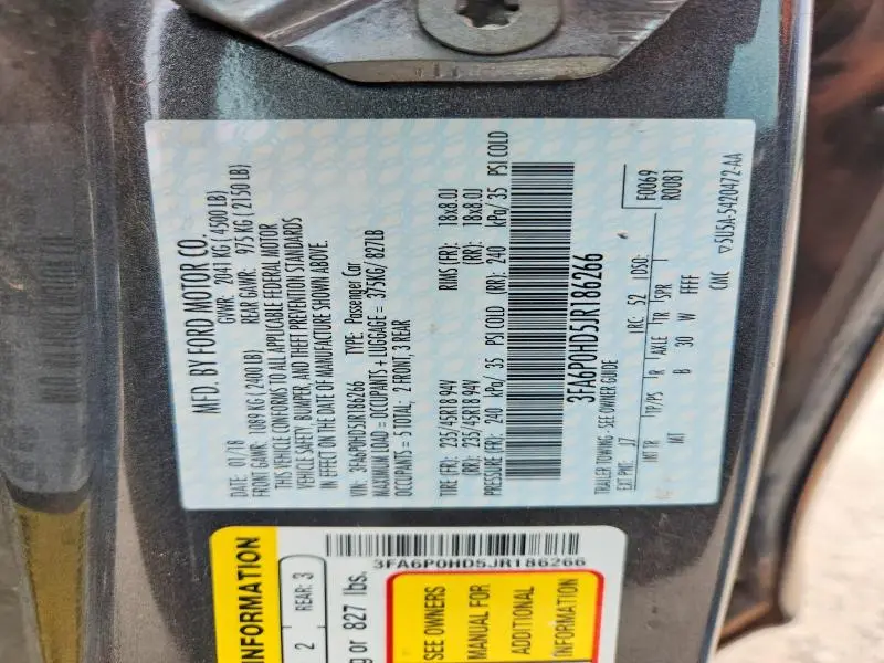 2018 FORD FUSION SE  