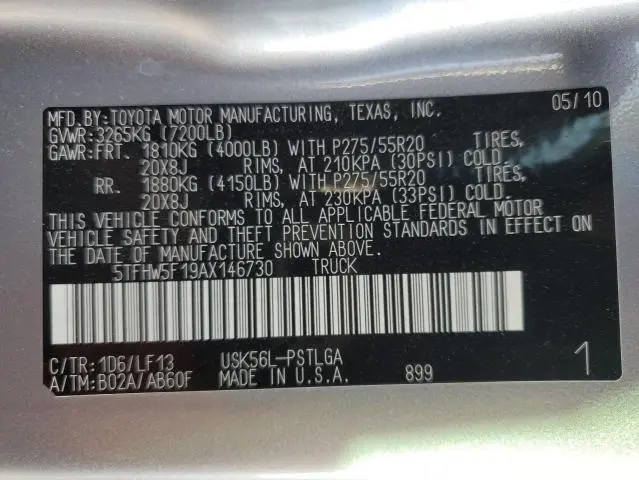 2010 TOYOTA TUNDRA CREWMAX LIMITED  