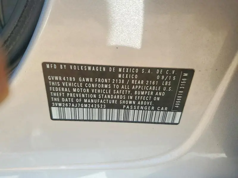 2016 VOLKSWAGEN JETTA S  