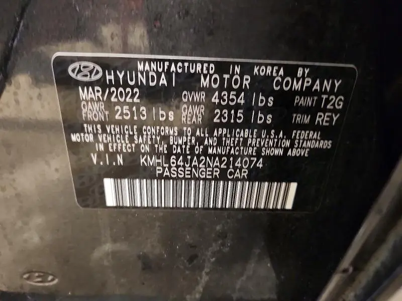 2022 HYUNDAI SONATA SEL  