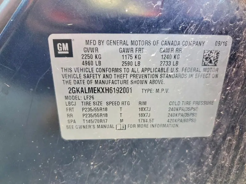 2017 GMC TERRAIN SLE  