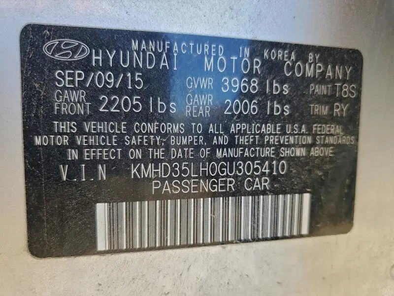 2016 HYUNDAI ELANTRA GT   
