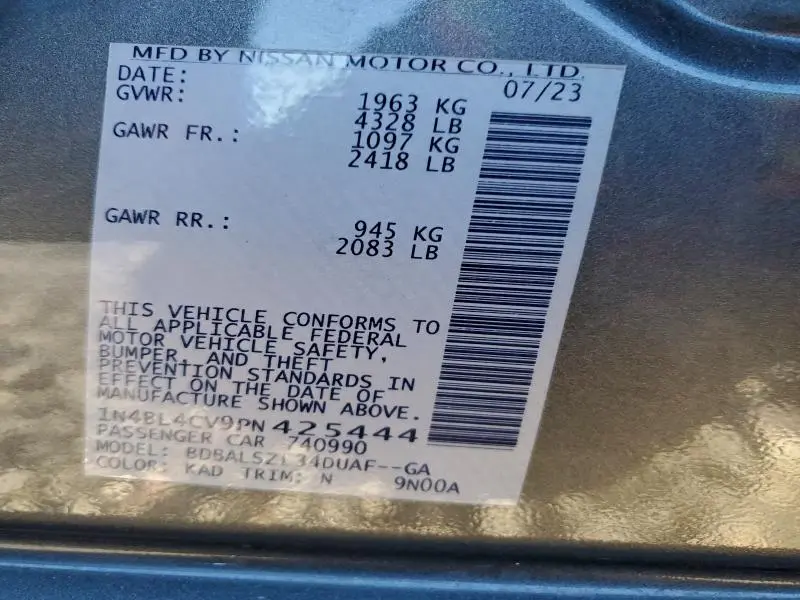 2023 NISSAN ALTIMA SR  