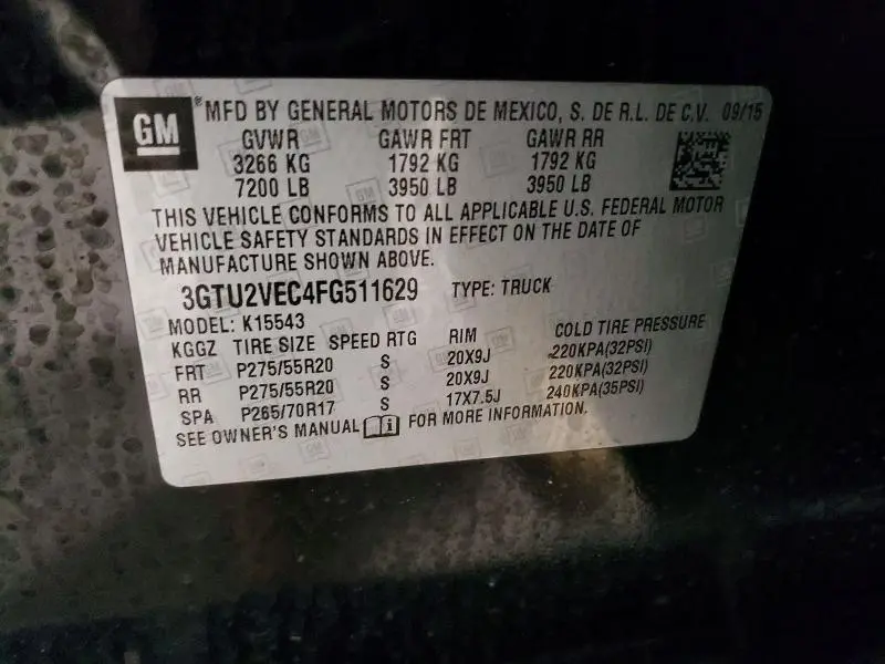 2015 GMC SIERRA K1500 SLT  