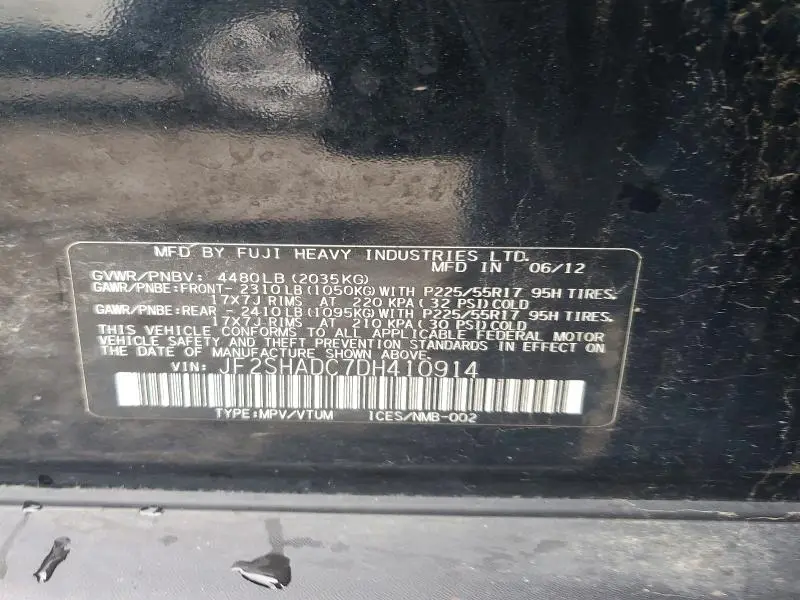2013 SUBARU FORESTER 2.5X PREMIUM  
