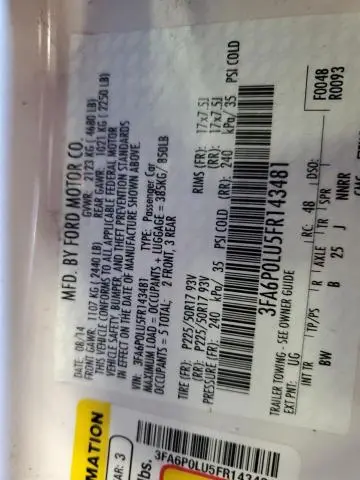 2015 FORD FUSION SE HYBRID  