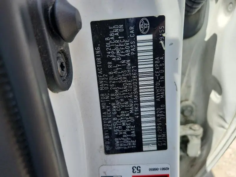 2022 TOYOTA CAMRY XSE  