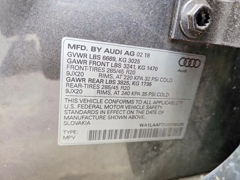 2018 AUDI Q7 PREMIUM PLUS  