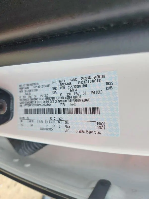 2023 FORD F150 SUPERCREW  
