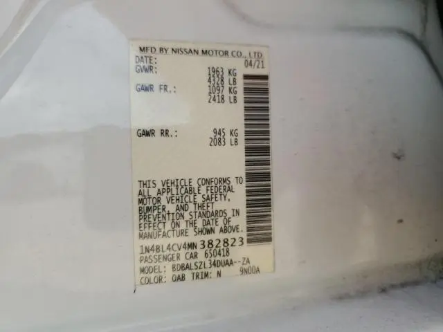 2021 NISSAN ALTIMA SR