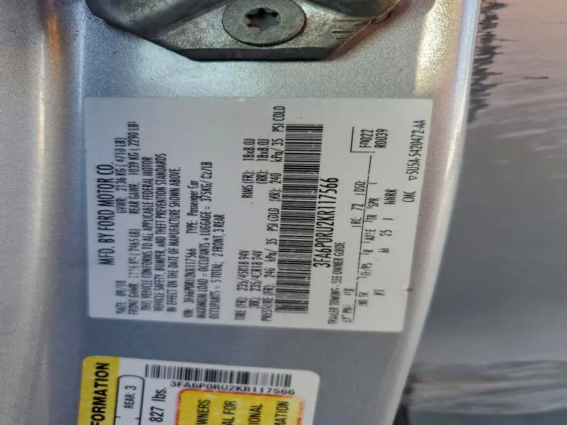 2019 FORD FUSION TITANIUM  