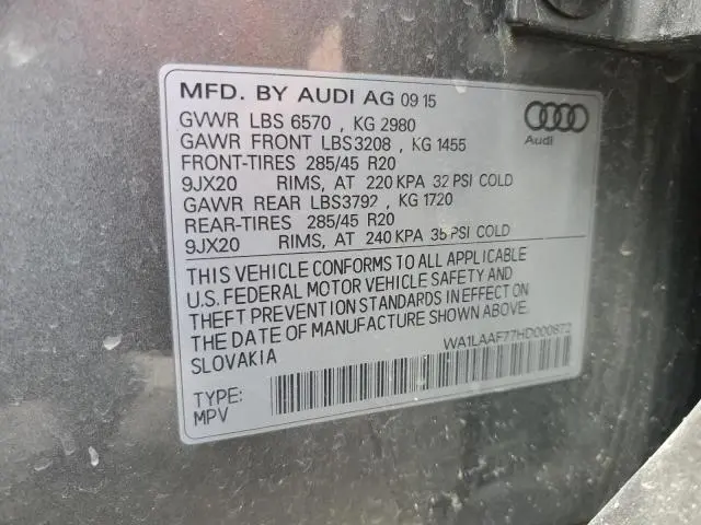 2017 AUDI Q7 PREMIUM PLUS  