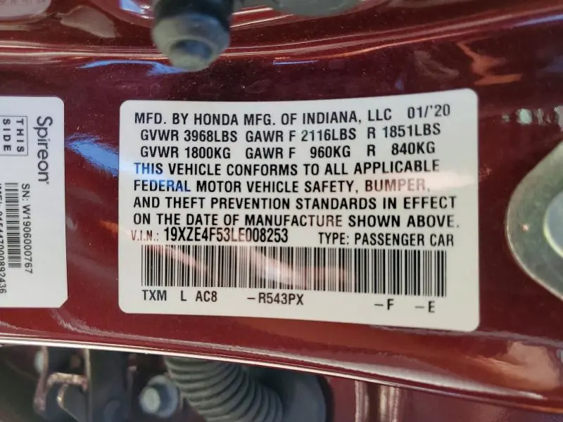 2020 HONDA INSIGHT EX  