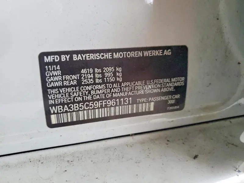 2015 BMW 328 XI SULEV  