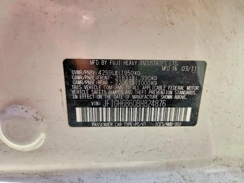 2011 SUBARU IMPREZA 2.5I PREMIUM  