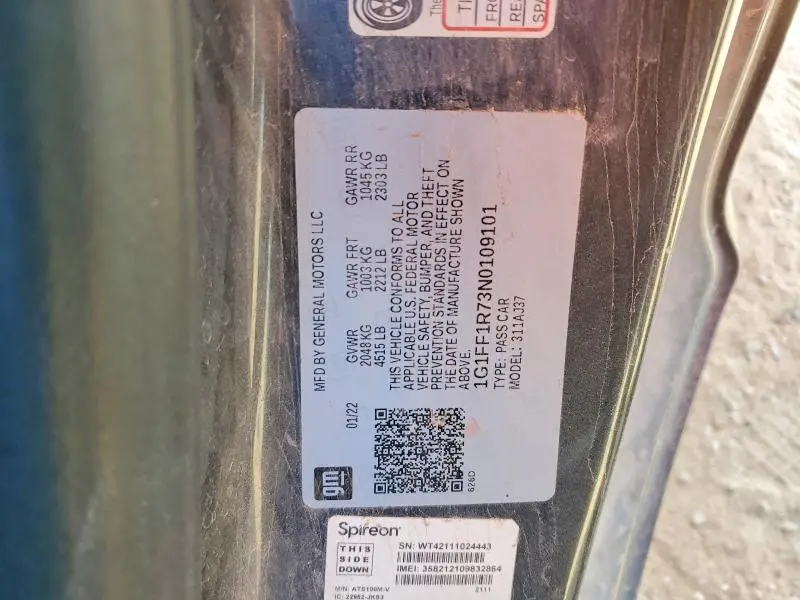 2022 CHEVROLET CAMARO LT1  