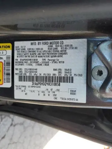 2017 FORD FUSION SE  