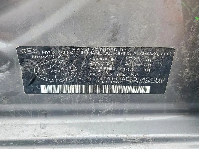 2013 HYUNDAI ELANTRA GLS  